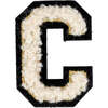 Soft Fuzzy Letter C Velcro Patch, Gold & White - Other Accessories - 1 - thumbnail