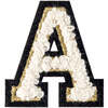 Soft Fuzzy Letter A Velcro Patch, Gold & White - Other Accessories - 1 - thumbnail