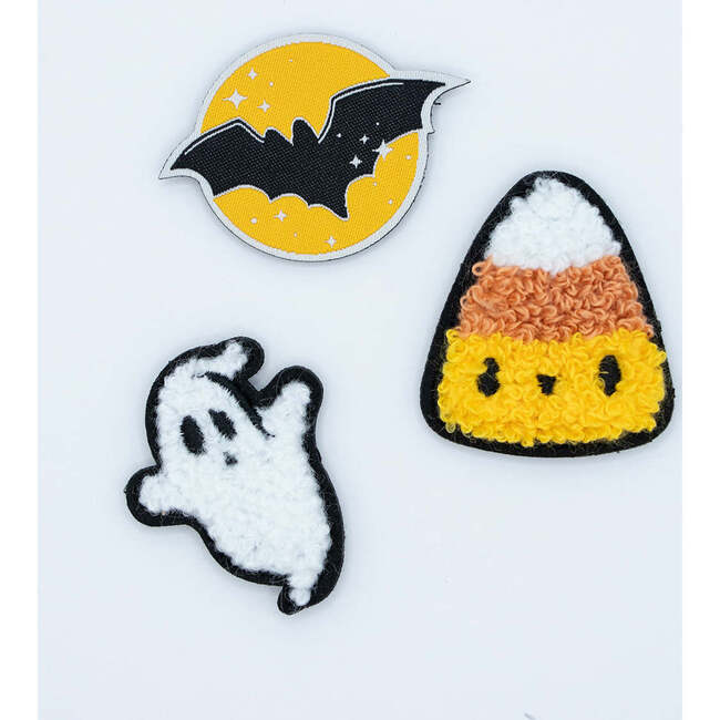 Soft Fuzzy Halloween Velcro Patch Bundle, Orange