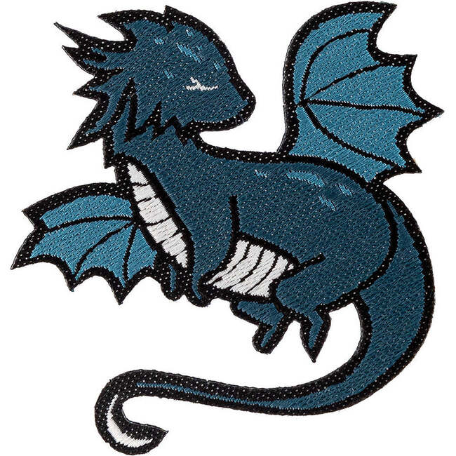 Soft Fuzzy Dragon Velcro Patch, Blue