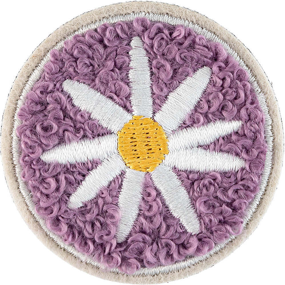 Soft Fuzzy Flower Velcro Patch, Purple - Other Accessories - 1