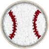 Soft Fuzzy Baseball Velcro Patch, White - Other Accessories - 1 - thumbnail