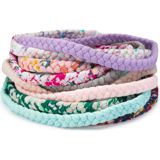 Wildflower Braided Headbands Set, Multicolors (Pack Of 10)