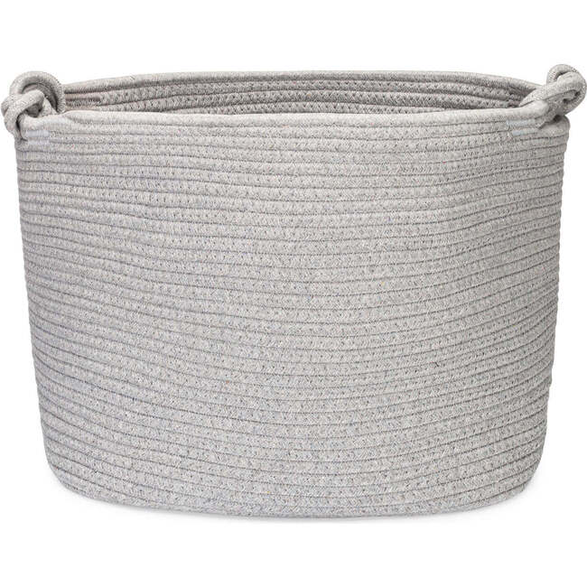 Rope Cube Knotted Handle Storage Basket, Gray