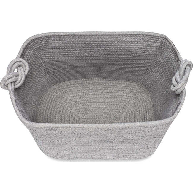 Rope Cube Knotted Handle Storage Basket, Gray - Storage - 7