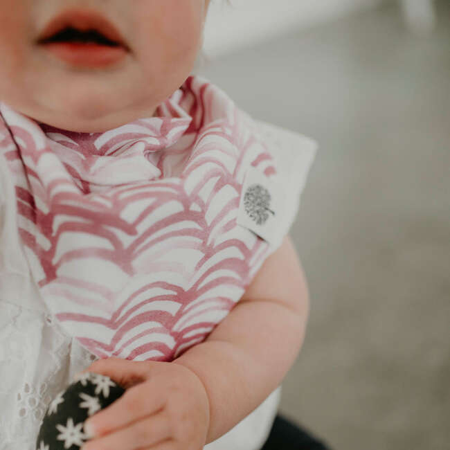 Organic Cotton Bandana Snap Bibs Set, Rose (Pack Of 8) - Bibs - 5