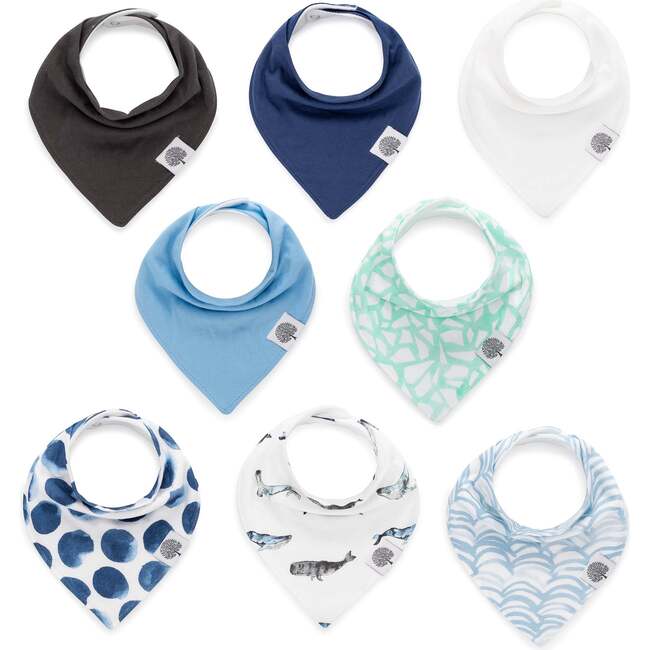 Organic Cotton Bandana Snap Bibs Set, Arctic (Pack Of 8)