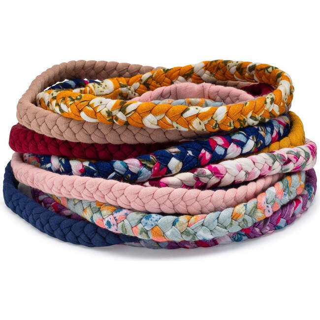 Marigold Braided Headbands Set, Multicolors (Pack Of 10)