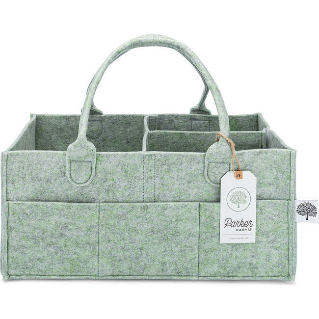 Durable Felt Removable Insert Diaper Caddy, Sage Green