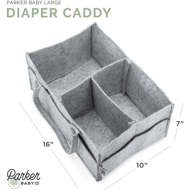 Durable Felt Removable Insert Diaper Caddy, Peppercorn - Storage - 2