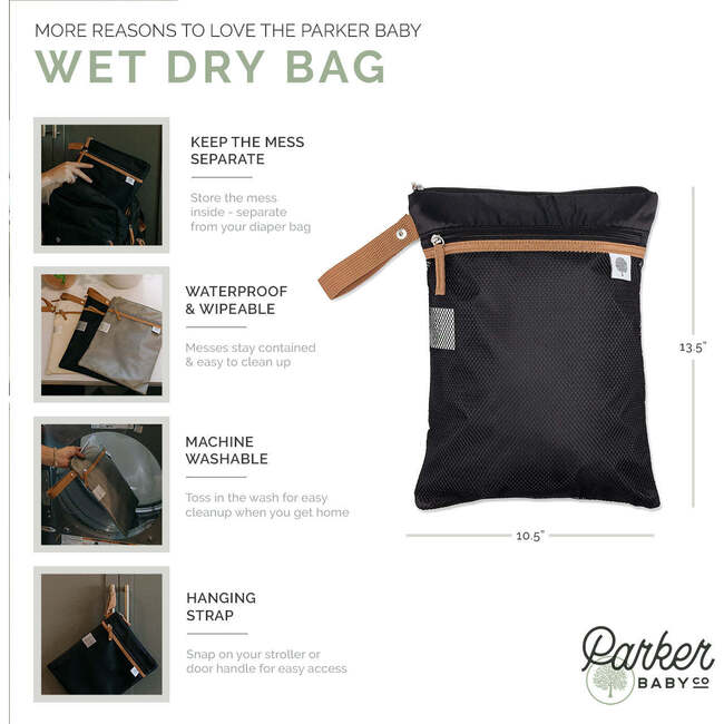 Birch Waterproof Snap Handle Wet Dry Bag, Black - Bags - 7