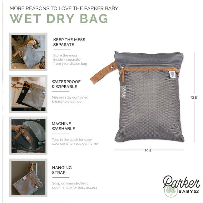 Birch Waterproof Snap Handle Wet Dry Bag, Gray - Bags - 7