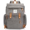 Birch Large Zipper Diaper Backpack, Gray - Diaper Bags - 1 - thumbnail