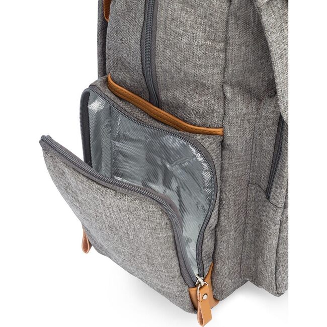 Birch Large Zipper Diaper Backpack, Gray - Diaper Bags - 6