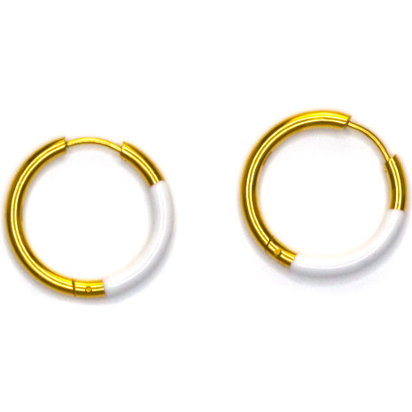 Women's Yacht Hoops, White - Earrings - 1