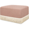 Crawford Boucle With Tassel Fringe Gliding Ottoman, Rose & Ivory - Ottomans - 1 - thumbnail