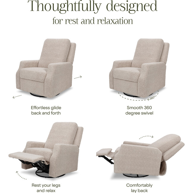 Crewe Electronic Recliner & Swivel Glider, Earl Grey Shearling - Glider - 2