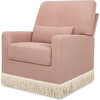 Crawford Boucle With Tassel Fringe Pillowback Comfort Swivel Glider, Rose & Ivory - Glider - 1 - thumbnail