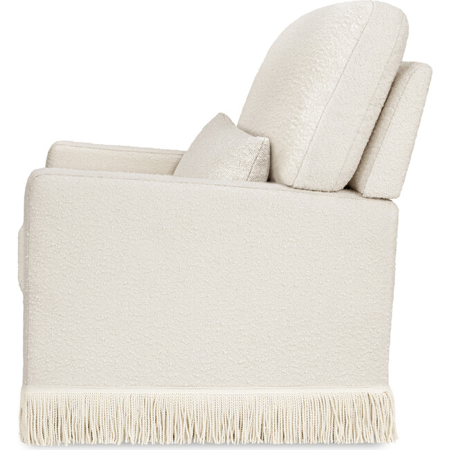 Crawford Boucle With Tassel Fringe Pillowback Comfort Swivel Glider, Ivory & Ivory - Glider - 2