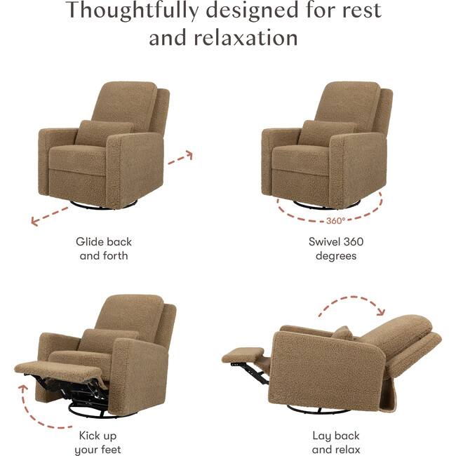 Sigi Shearling Recliner And Swivel Glider, Cortado Shearling - Glider - 2