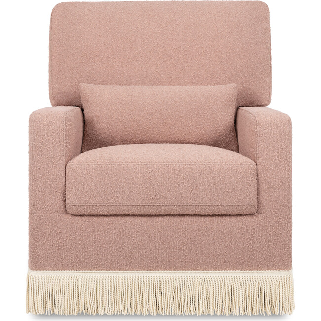 Crawford Boucle With Tassel Fringe Pillowback Comfort Swivel Glider, Rose & Ivory - Glider - 3