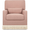 Crawford Boucle With Tassel Fringe Pillowback Comfort Swivel Glider, Rose & Ivory - Glider - 3