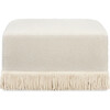 Crawford Boucle With Tassel Fringe Gliding Ottoman, Ivory & Ivory - Ottomans - 2