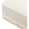 Crawford Boucle With Tassel Fringe Gliding Ottoman, Ivory & Ivory - Ottomans - 3