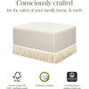 Crawford Boucle With Tassel Fringe Gliding Ottoman, Ivory & Ivory - Ottomans - 5