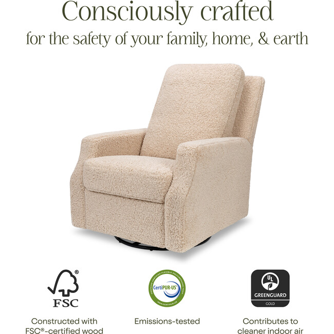 Crewe Electronic Recliner & Swivel Glider, Chai Shearling - Glider - 7