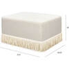 Crawford Boucle With Tassel Fringe Gliding Ottoman, Ivory & Ivory - Ottomans - 6