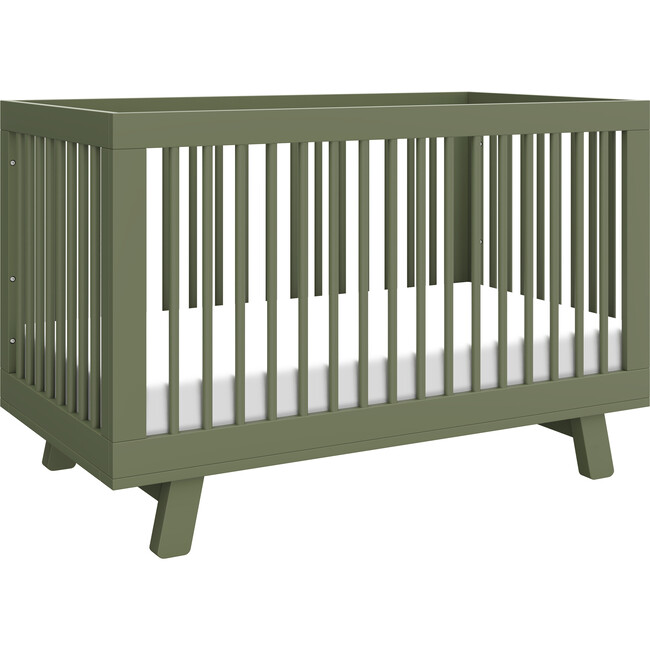 Hudson 3-In-1 Convertible Crib With Toddler Bed Conversion Kit, Olive