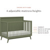 Palma 4-In-1 Convertible Crib With Toddler Bed Conversion Kit, Olive - Cribs - 4