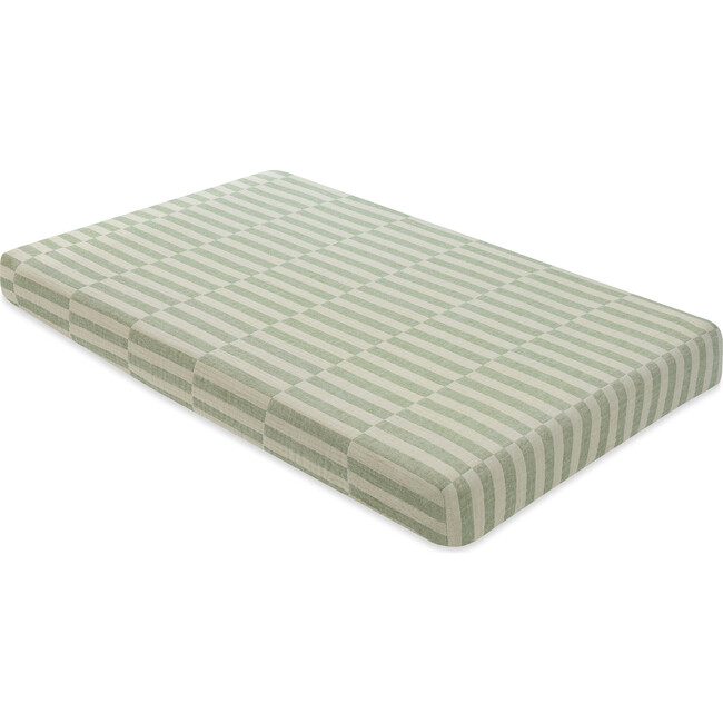 GOTS Certified Organic Muslin Cotton Mini Crib Sheet, Moss Stripe - Crib Sheets - 3