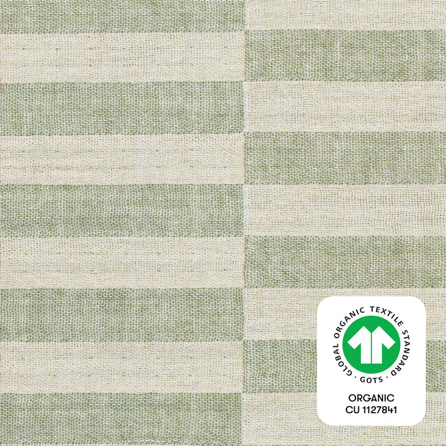 GOTS Certified Organic Muslin Cotton Crib Sheet, Moss Stripe - Crib Sheets - 2