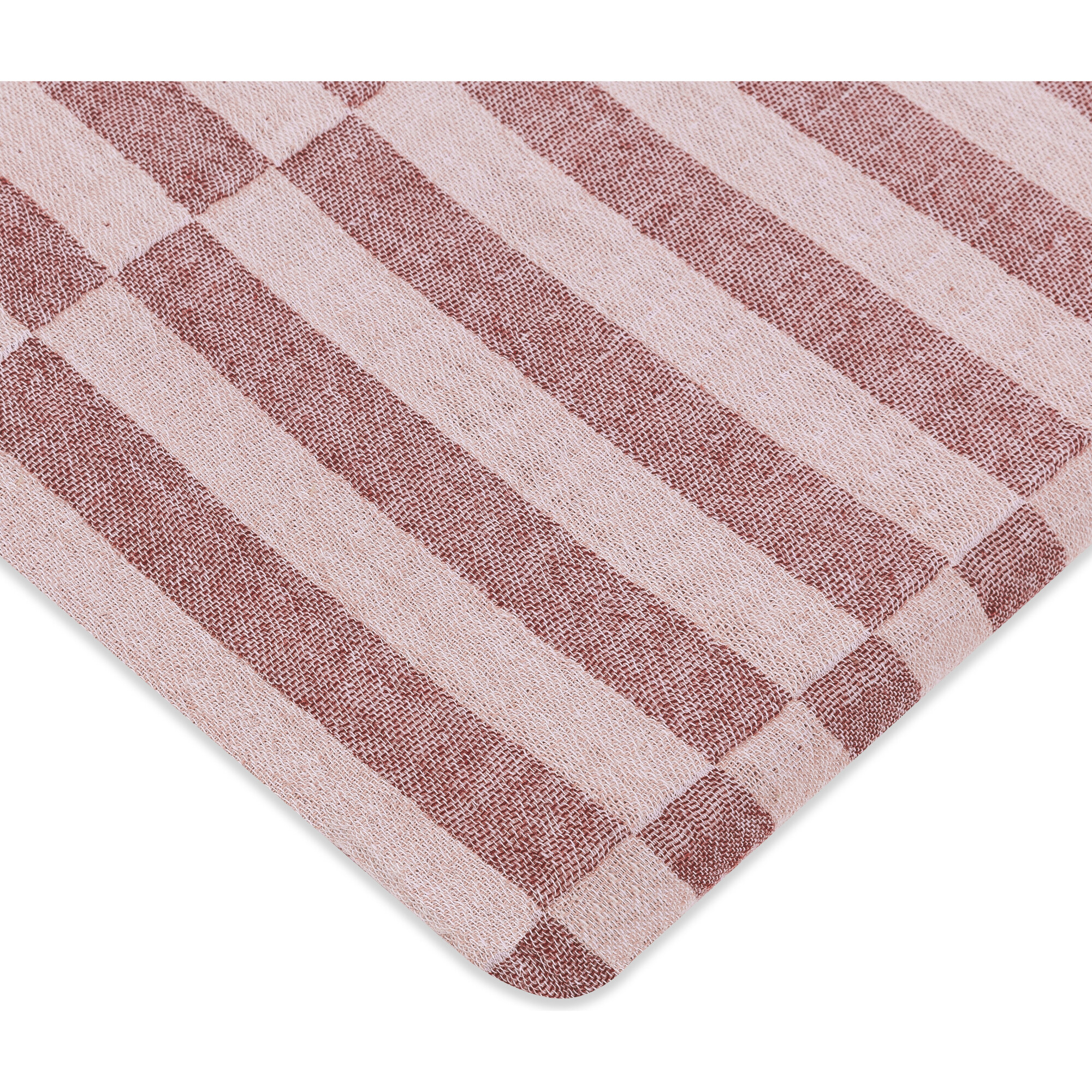 All-Stages GOTS Certified Organic Muslin Cotton Bassinet Sheet, Maroon Stripe - Crib Sheets - 1