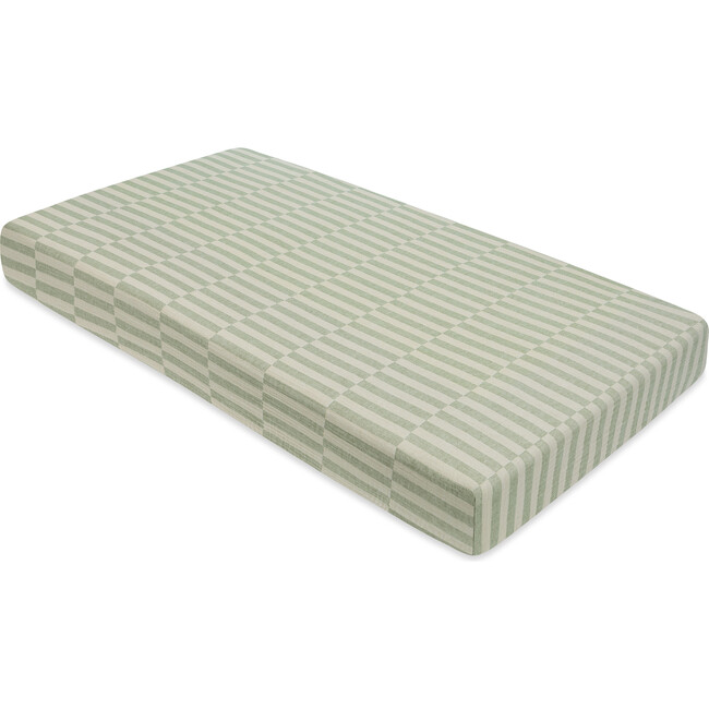 GOTS Certified Organic Muslin Cotton Crib Sheet, Moss Stripe - Crib Sheets - 3