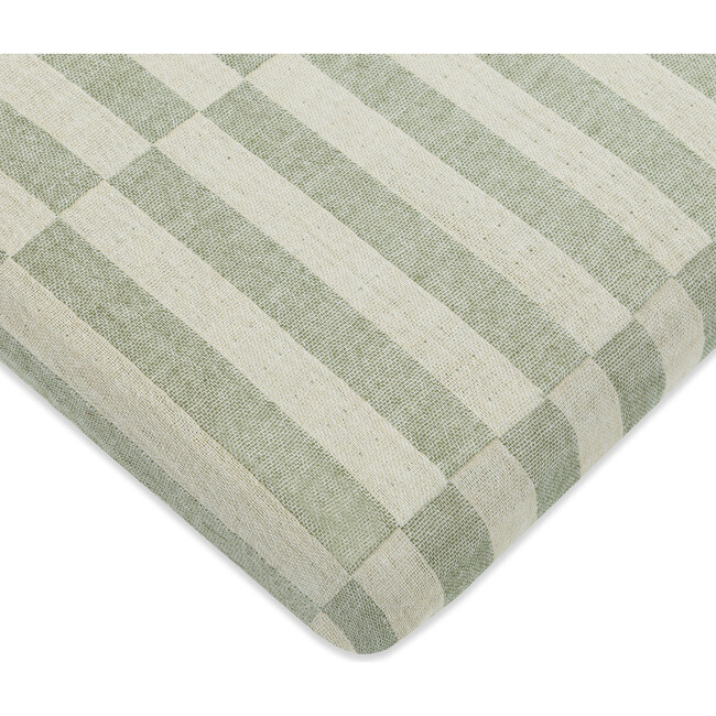 All-Stages GOTS Certified Organic Muslin Cotton Midi Crib Sheet, Moss Stripe