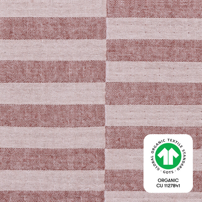 All-Stages GOTS Certified Organic Muslin Cotton Bassinet Sheet, Maroon Stripe - Crib Sheets - 2