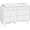 Palma 7-Drawer Assembled Double Dresser, White - Dressers - 4