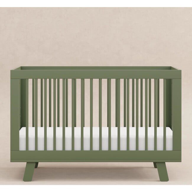 Hudson 3-In-1 Convertible Crib With Toddler Bed Conversion Kit, Olive - Cribs - 4