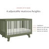 Hudson 3-In-1 Convertible Crib With Toddler Bed Conversion Kit, Olive - Cribs - 6