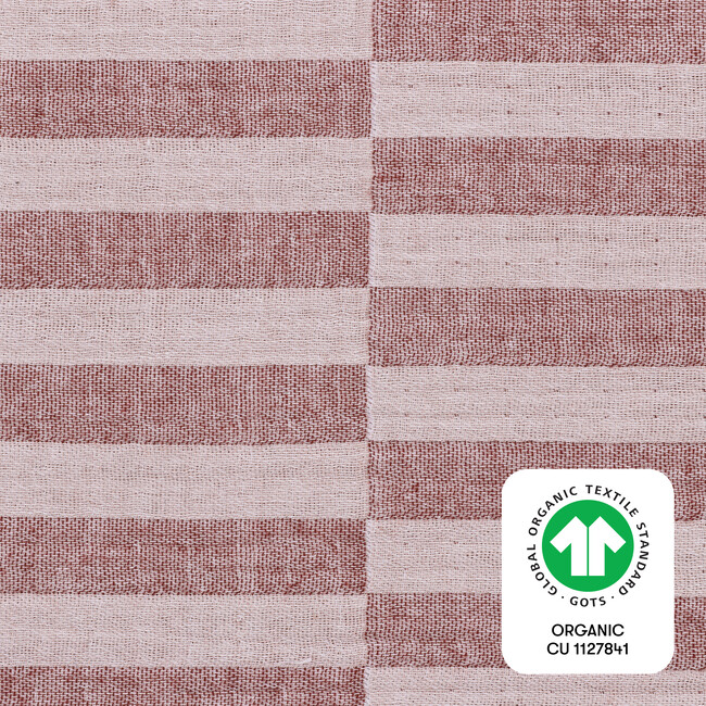 All-Stages GOTS Certified Organic Muslin Cotton Midi Crib Sheet, Maroon Stripe - Crib Sheets - 2