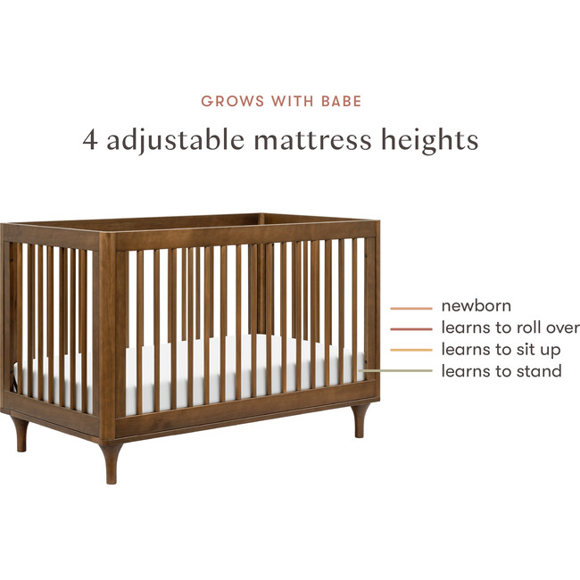 Lolly 3-In-1 Convertible Crib With Toddler Bed Conversion Kit, Natural Walnut - Cribs - 6