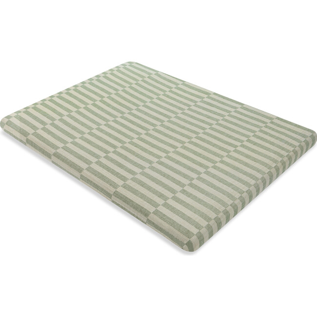 All-Stages GOTS Certified Organic Muslin Cotton Midi Crib Sheet, Moss Stripe - Crib Sheets - 3