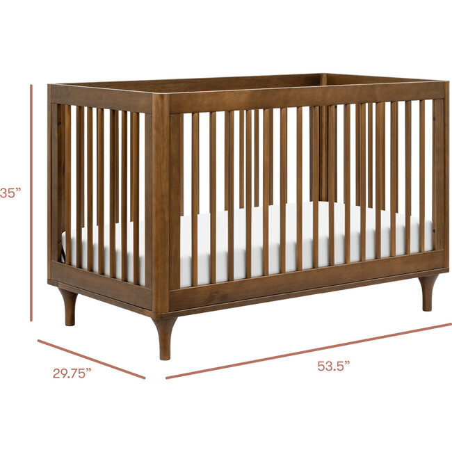 Lolly 3-In-1 Convertible Crib With Toddler Bed Conversion Kit, Natural Walnut - Cribs - 8