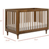 Lolly 3-In-1 Convertible Crib With Toddler Bed Conversion Kit, Natural Walnut - Cribs - 8