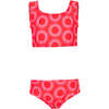 Kids Calypso Olivia Sporty Top & High Waist Bikini Set, Red - Two Pieces - 1 - thumbnail