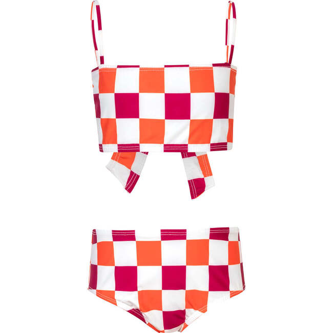 Kids Tangerine Tango Zuri Back Tie Classic Cut Bikini Set, Orange