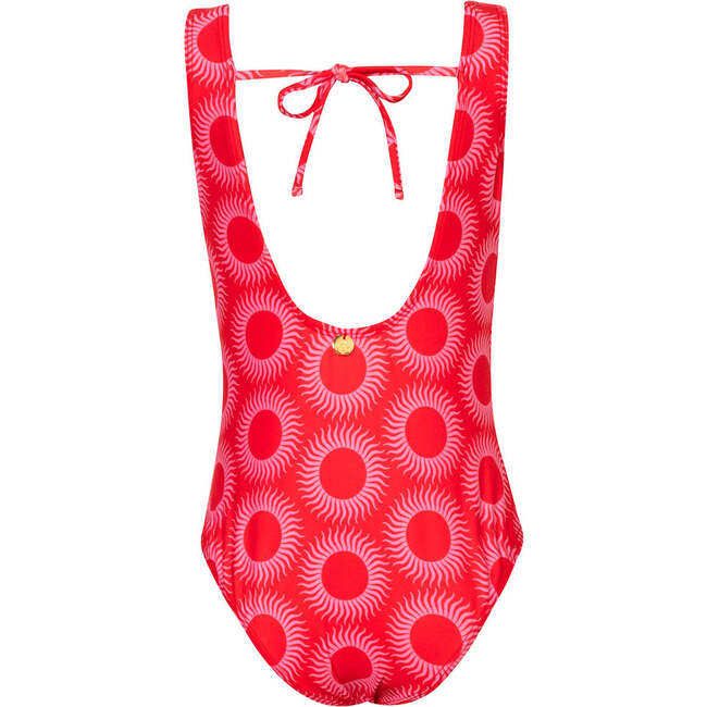 Kids Calypso Ali Print Classic Cut One-Piece Swimsuit, Red - One Pieces - 3